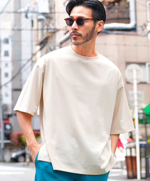 UVカット梨地 裾スリット入りBIGTシャツ