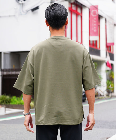 UVカット梨地 裾スリット入りBIGTシャツ