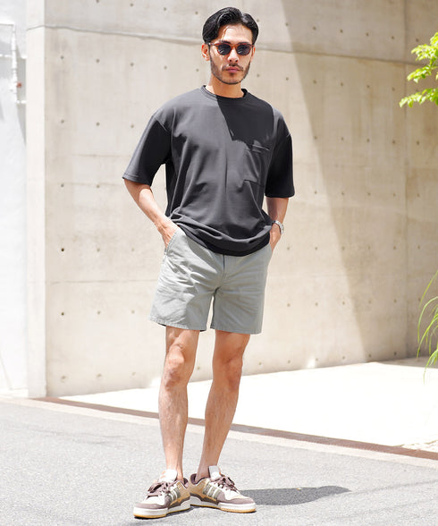 UVカット梨地 フェイクレイヤードBIGT