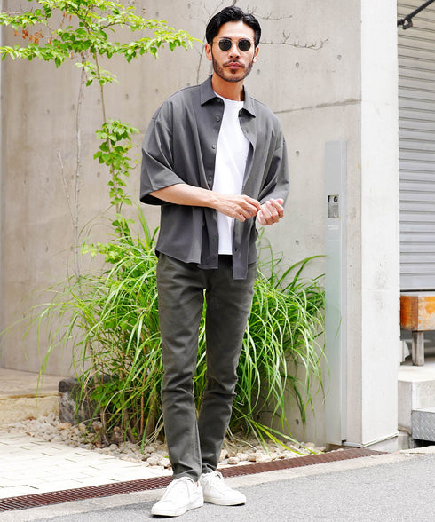 UVカット梨地BIGサイズシャツ