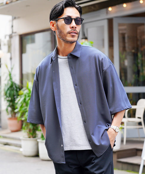 UVカット梨地BIGサイズシャツ