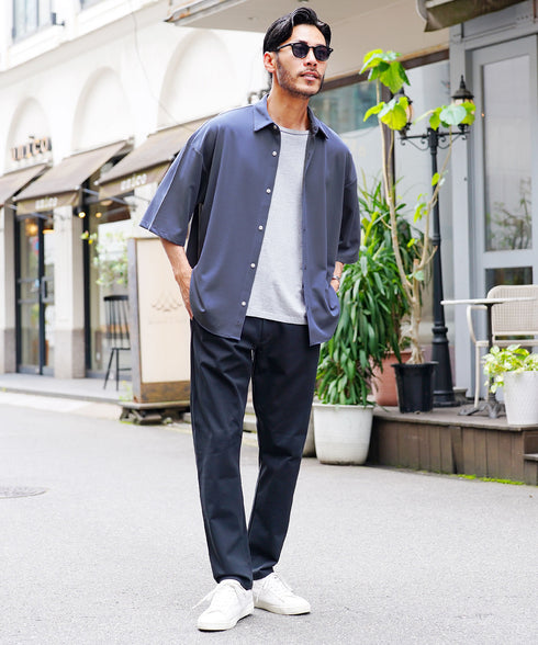 UVカット梨地BIGサイズシャツ