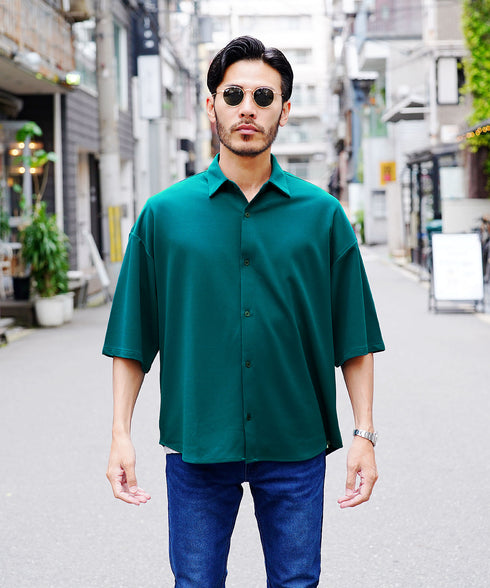 UVカット梨地BIGサイズシャツ