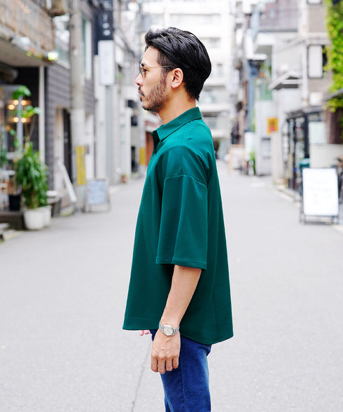 UVカット梨地BIGサイズシャツ