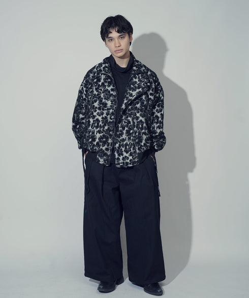 スタンドカラー ジップポケット リブ ライダースブルゾン