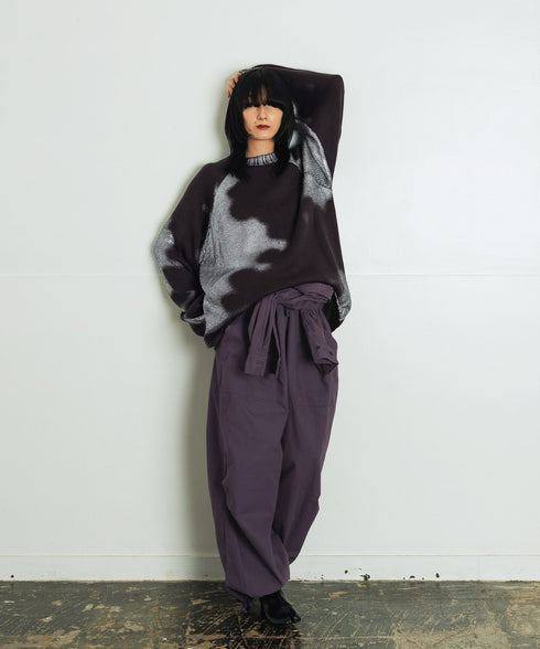 H167 / 着用サイズ: M パープル
着用ニット:217172