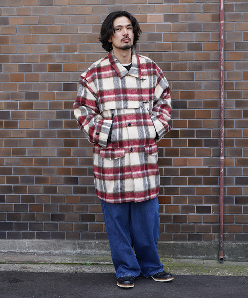 H175 / 着用サイズ: アイボリーチェック 着用ボトムス:218708