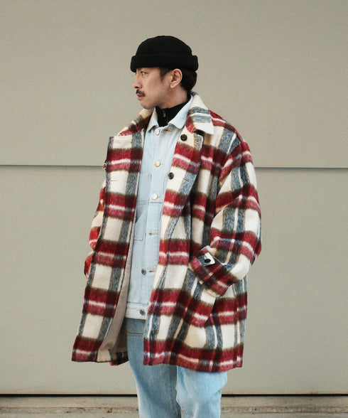 H163 / 着用サイズ: S アイボリーチェック