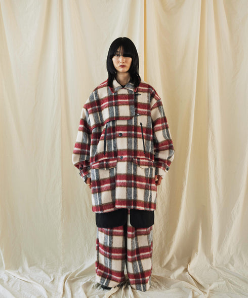 H167 / 着用サイズ: M アイボリーチェック トップス:217167 ボトムス:217175