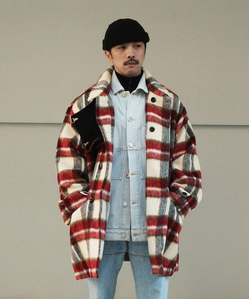 H163 / 着用サイズ:S アイボリーチェック