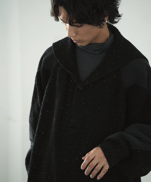 片畦編み セーラーカラー コマンダーニット