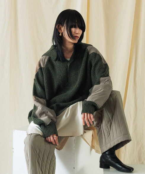 H167 / 着用サイズ: M カーキ
着用インナー:217170 ボトムス:217176