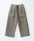 ストライプキルティング アウトポケット セミワイドパンツ