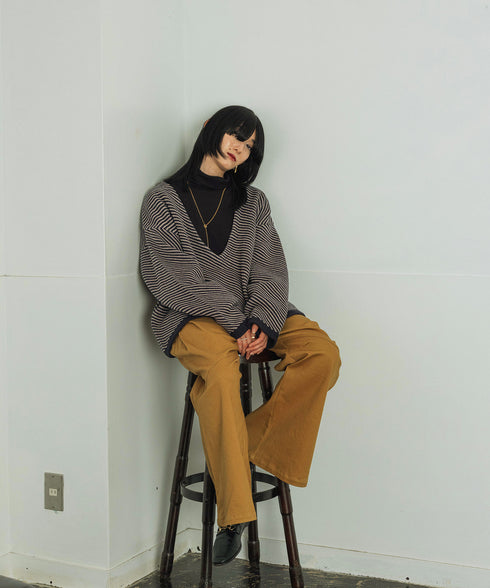 H167 / 着用サイズ: M マスタード トップス:217150