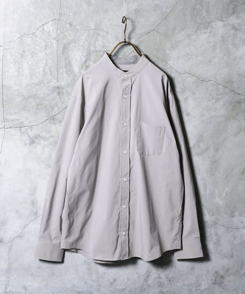 ストレッチブロードイージーケアバンドカラーシャツ