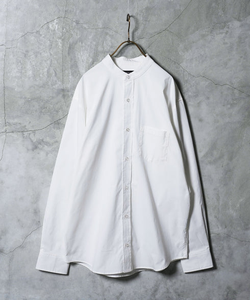 ストレッチブロードイージーケアバンドカラーシャツ