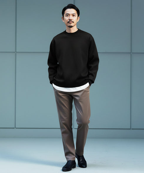 ウォッシャブルミラノリブクルーニット | クルーネック ミラノリブ編み セーター メンズ