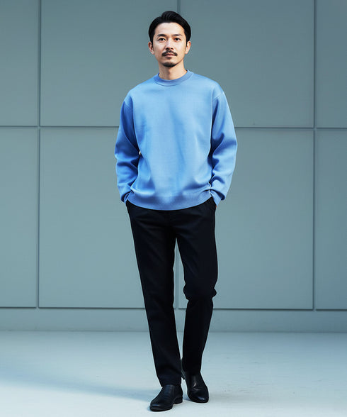 ウォッシャブルミラノリブクルーニット | クルーネック ミラノリブ編み セーター メンズ