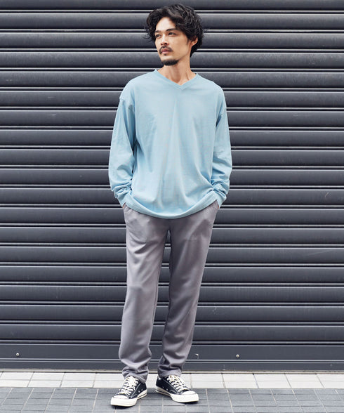 ライトアッシュブルー MODEL : PEKEPON 175cm 60kg Lsize