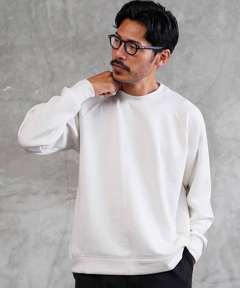 ラグラン切替ライトスウェット | スウェット トレーナー メンズ プルオーバー ダブルフェイス クルーネック アンチピリング 抗ピリ