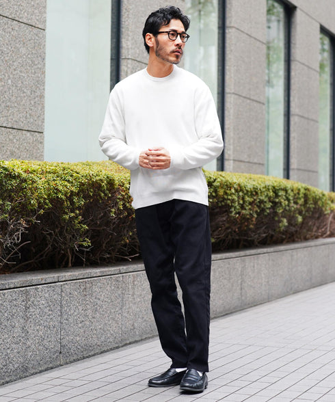 ジャケット専用ニット | ニット セーター 襟高 メンズ ウォッシャブル ジャケニット クルーネック 薄手 洗える ビジネス