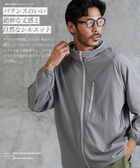 撥水微メッシュマンパーパッカブルジャケット