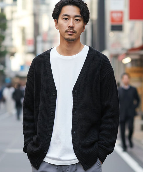 ワッフルカーディガン