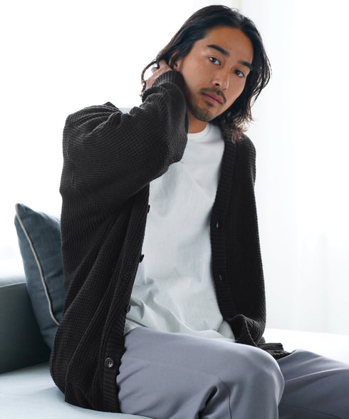 ワッフルカーディガン