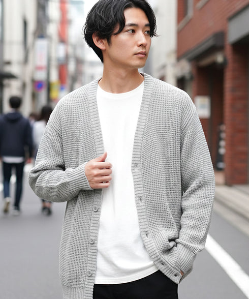 ワッフルカーディガン
