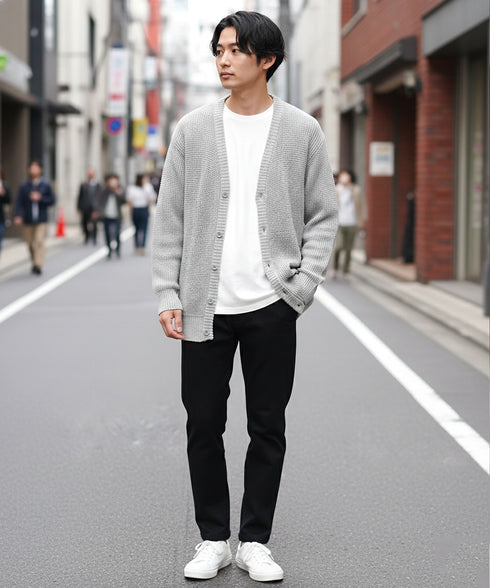 ワッフルカーディガン