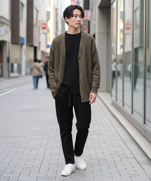 ワッフルカーディガン