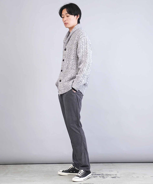 ケーブルニットショールカーディガン | メンズ ニット 洗える ニットセーター ウォッシャブル メンズ カーデ トップス