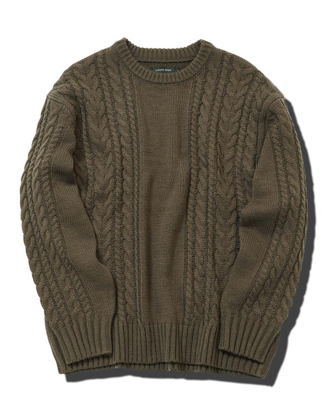 ケーブルクルーニット | ニット クルーネック セーター メンズ 洗える ニットセーター ウォッシャブル トップス 黒 白 秋 秋服 秋物 冬 冬服 冬物 春 春服 春物