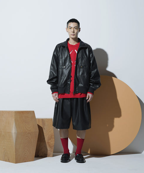 H178 / 着用サイズ: L*ブラック ニット:217629 ボトムス:217612