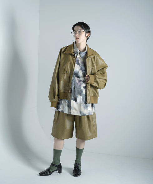 H167 / 着用サイズ: M*オリーブ シャツ:217621 ボトムス:217612