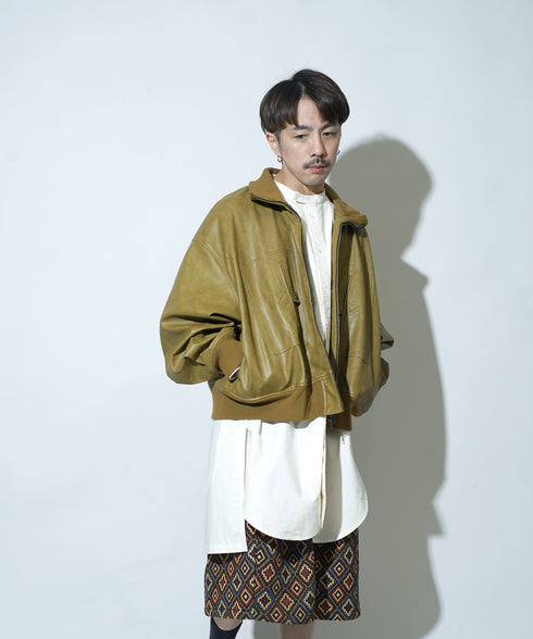 H163 / 着用サイズ: S*オリーブ シャツ:217627 ボトムス:217612