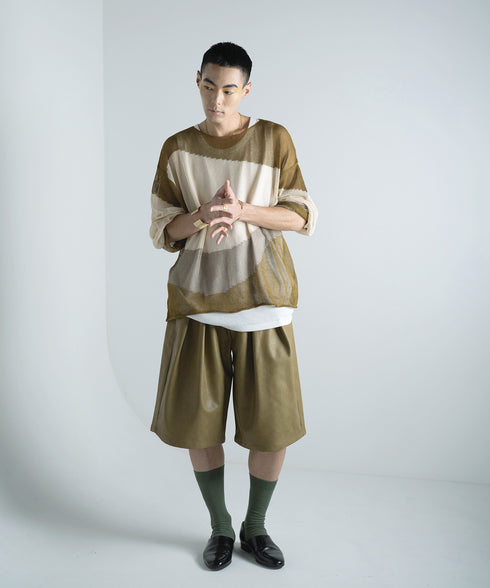 H178 / 着用サイズ: L*オリーブ インナー:217749 ニット:217632