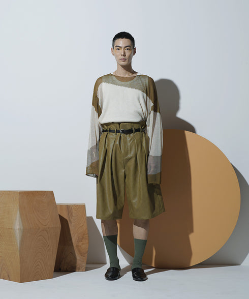 H178 / 着用サイズ: L*オリーブ インナー:217749 ニット:217632