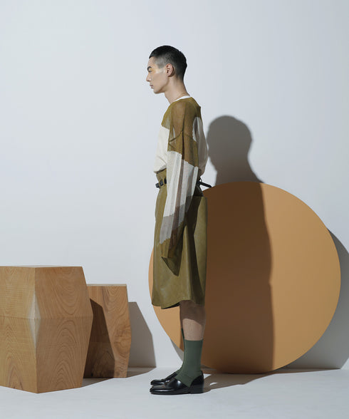 H178 / 着用サイズ: L*オリーブ インナー:217749 ニット:217632