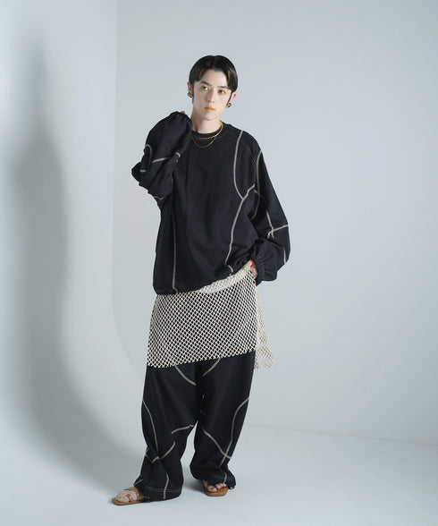 H167 / 着用サイズ: M*アイボリー系2(メッシュ) トップス:217617 ボトムス:217618