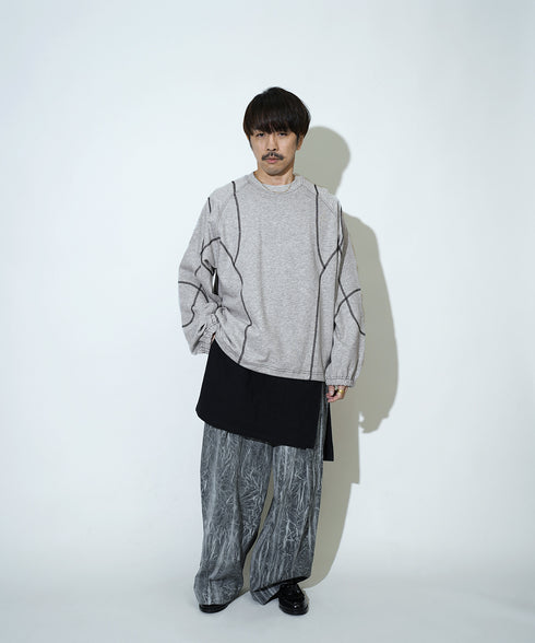 H163 / 着用サイズ: S*ブラック系1(無地) トップス:217617 ボトムス:217614