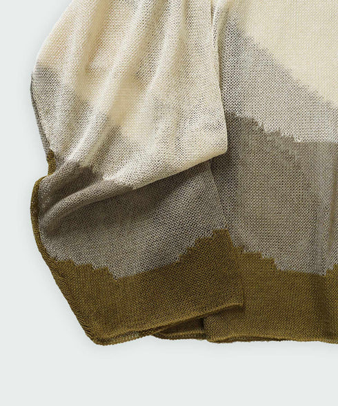 ローゲージ 透かし編み グラフィック L/S ニット