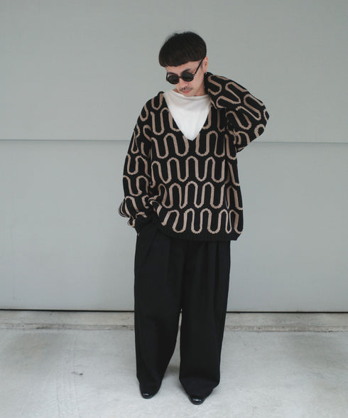 H163 / 着用サイズ: S*ブラック ニット:217150