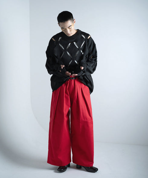 H / 着用サイズ:L レッド 着用トップス:217629 着用インナー:217749