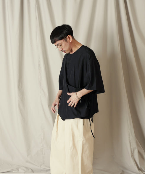 アシンメトリー レイヤード デザイン ドレープ プルオーバー