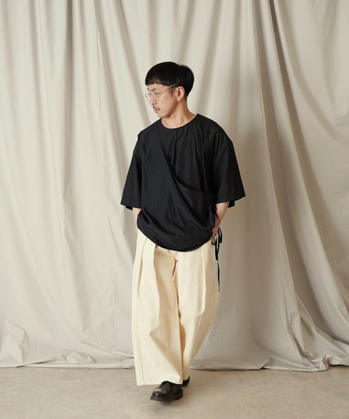 アシンメトリー レイヤード デザイン ドレープ プルオーバー