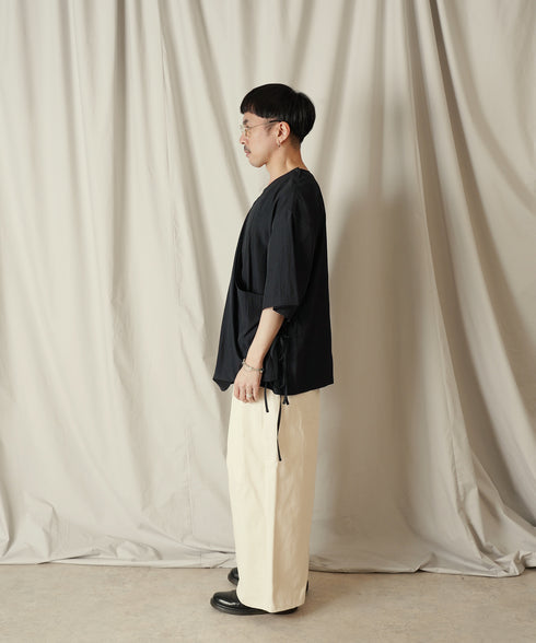 アシンメトリー レイヤード デザイン ドレープ プルオーバー