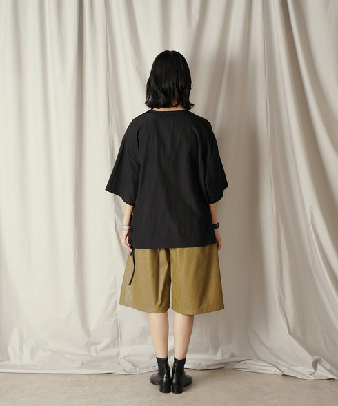 アシンメトリー レイヤード デザイン ドレープ プルオーバー