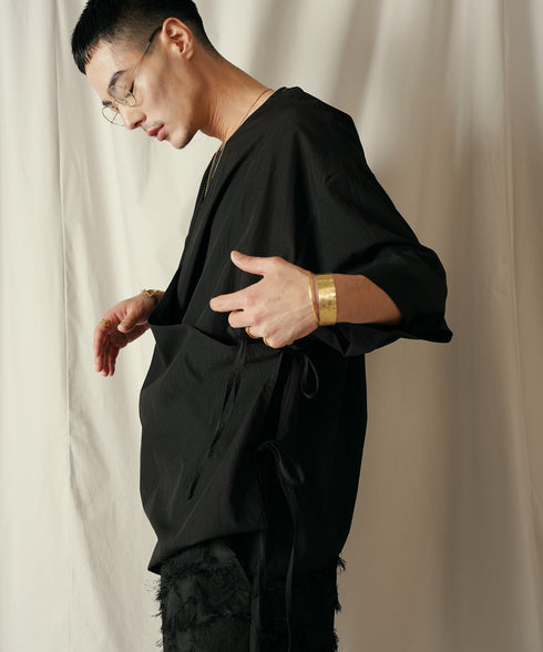 アシンメトリー レイヤード デザイン ドレープ プルオーバー