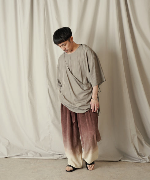 アシンメトリー レイヤード デザイン ドレープ プルオーバー